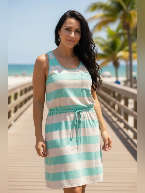 Olive & Oak Dresses & Skirts - Olive & Oak Mint and Cream Striped Tank Dress